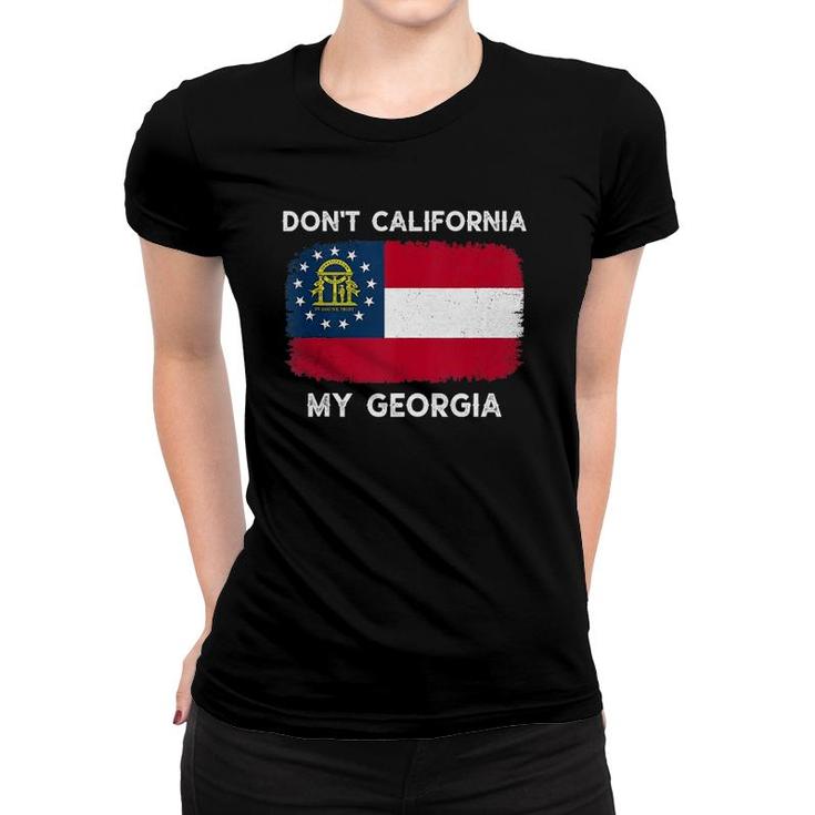 Don't California My Georgia Georgia Flag Retro Tank Top Women T-shirt