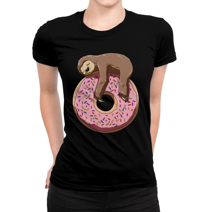 Donut Sloth Sleeping On A Donut Sloth Lovers Women T-shirt
