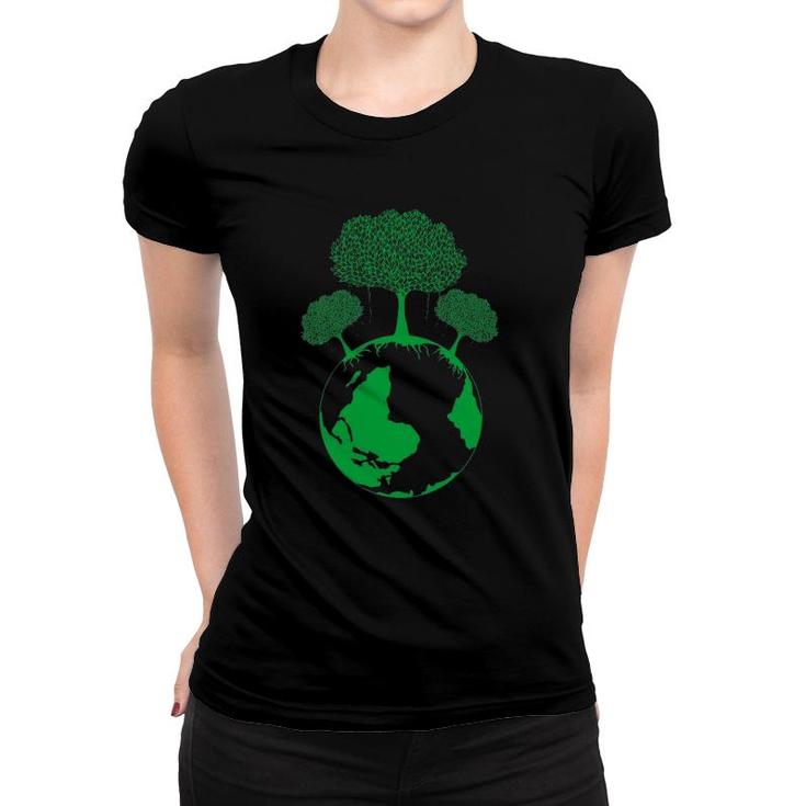Earth Day  Planet Gift Idea Earth Growing Trees Women T-shirt