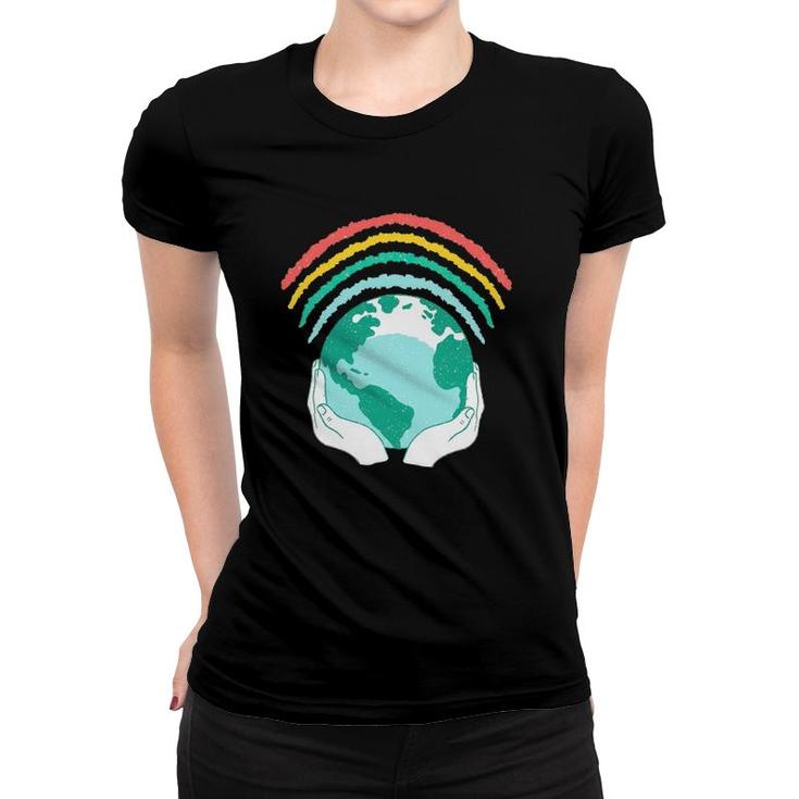 Earth Rainbow Save The Earth Women T-shirt