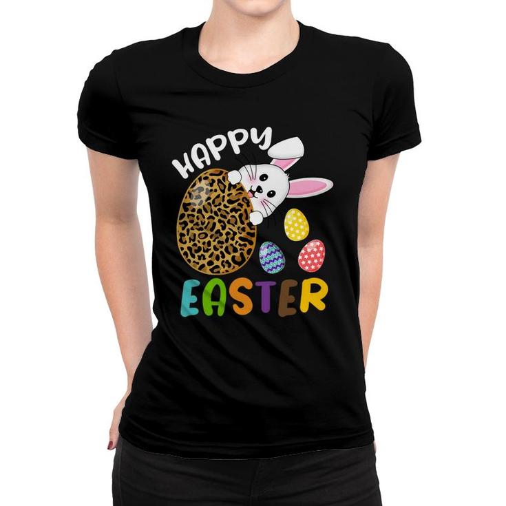 Easter Leopard Happy Easter Bunny Gift Women T-shirt