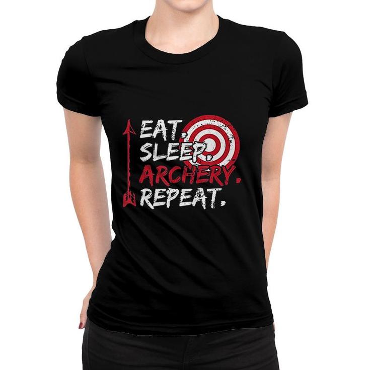 Eat Sleep Archery Repeat Bow Hunting Women T-shirt