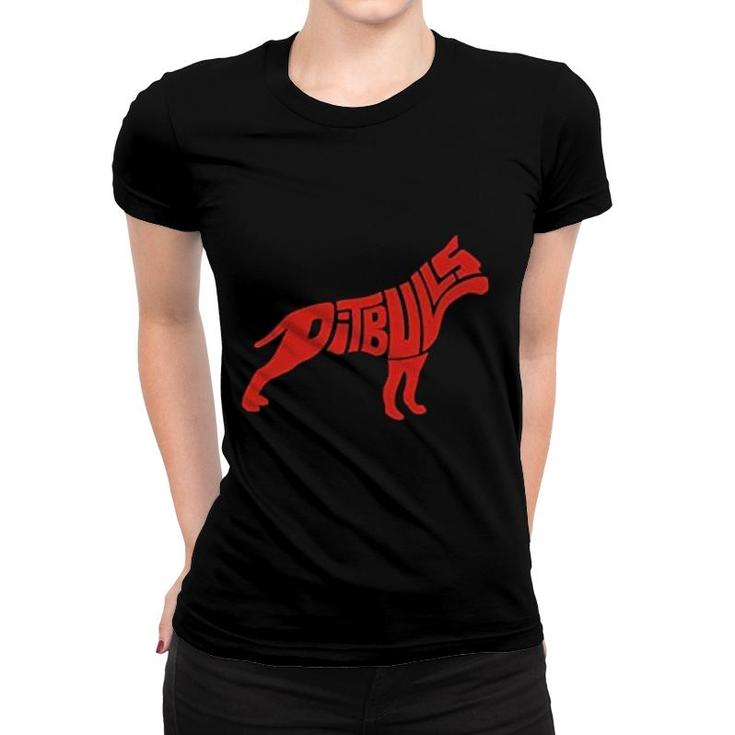 Eddany Letters Shaped Pitbull Women T-shirt