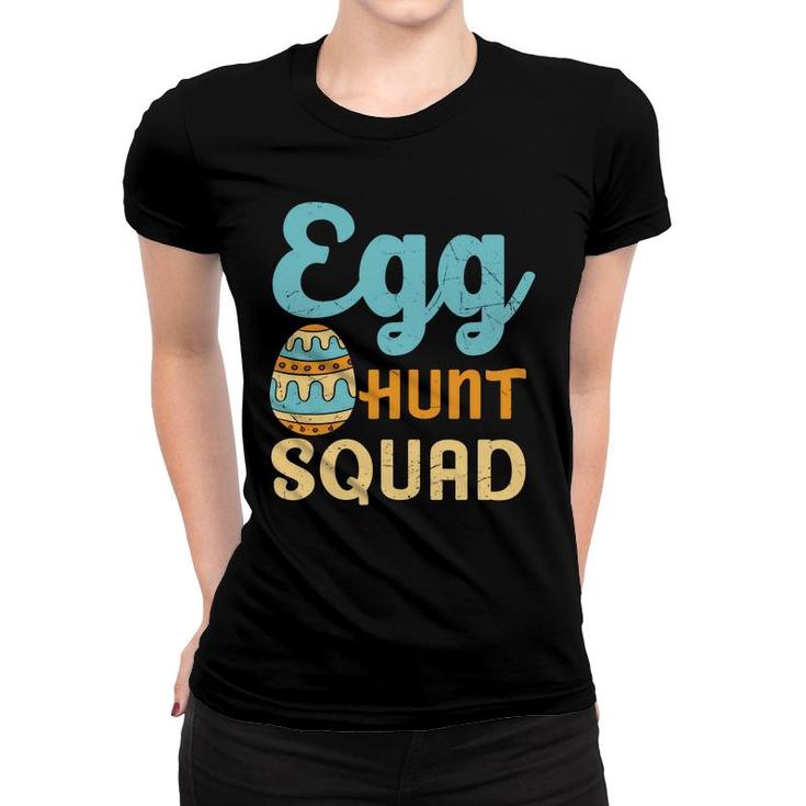 Egg Hunt Squad Easter Egg Blue Orange Squad Women T-shirt
