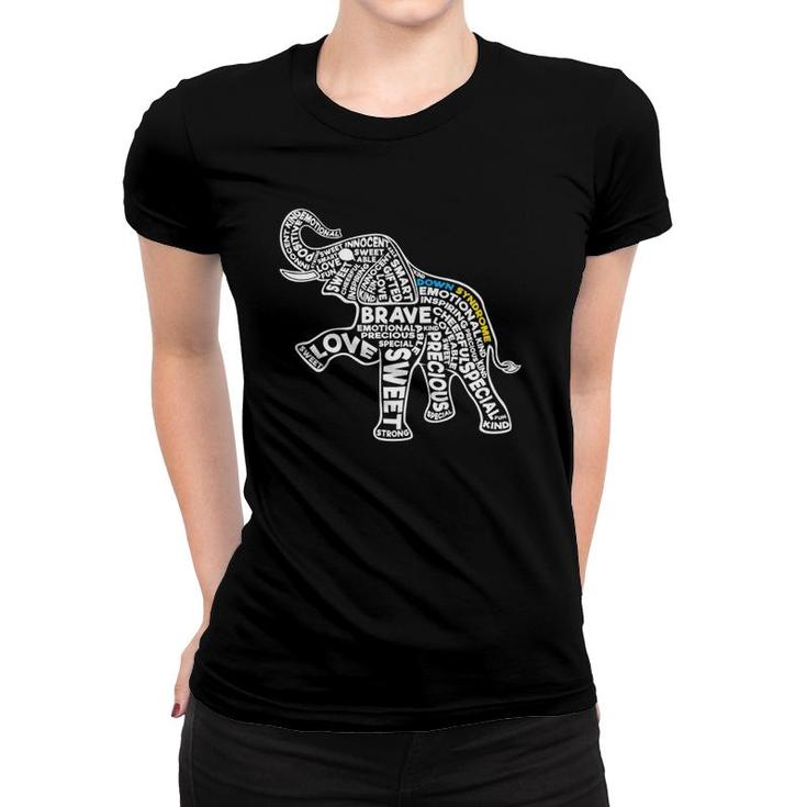 Elephant Down Syndrome Day Awareness Motivation Boys Girls Women T-shirt