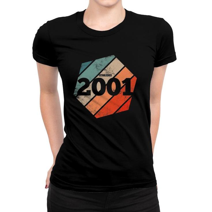 Established 2001 Vintage 20Th Birthday Gift Retro Est 2001 Ver2 Women T-shirt