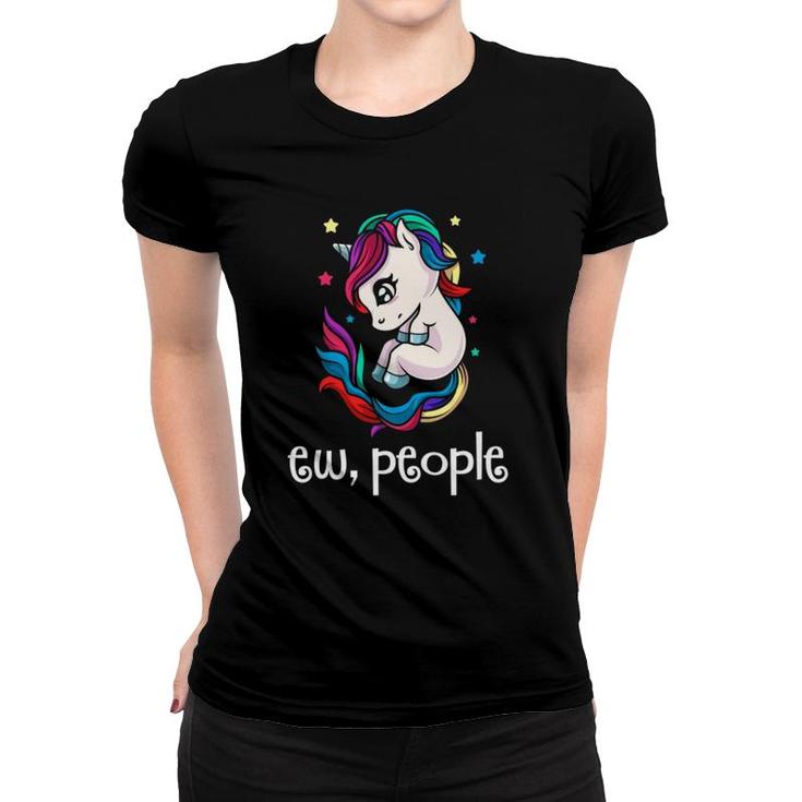 Ew People Cute Magical Unicorn Rainbow Gift Women T-shirt