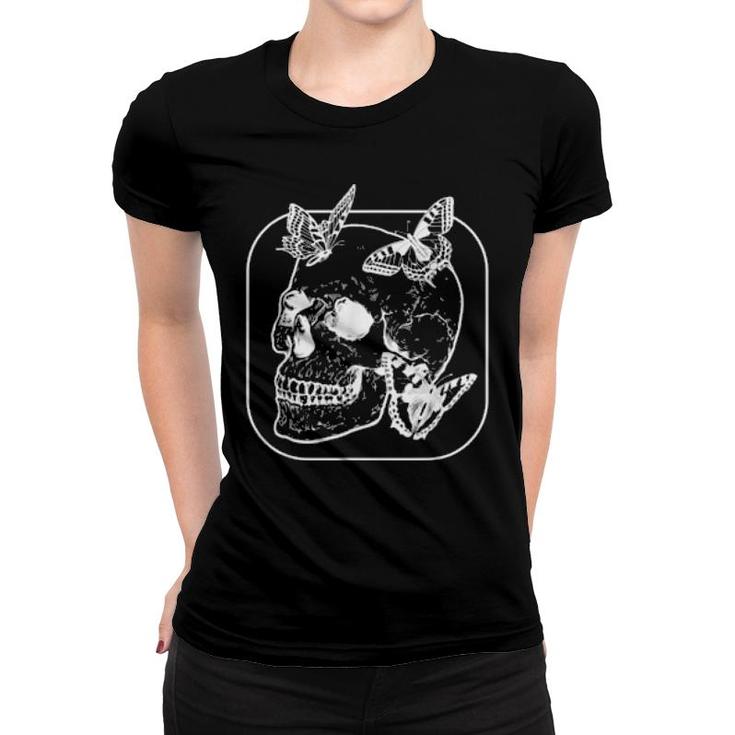 Fairycore Grunge Aesthetic Skull Fairy Goth Gothic  Women T-shirt
