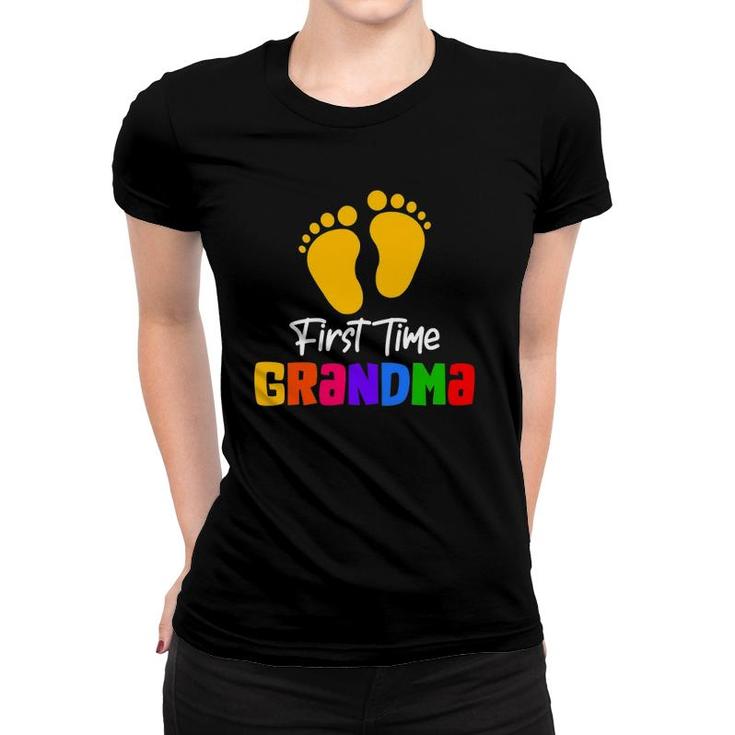 First Time Grandma Baby Announcement Women T-shirt