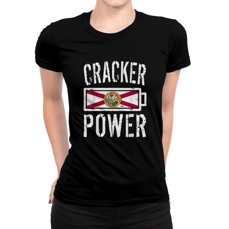Florida Flag Cracker Power Battery Women T-shirt