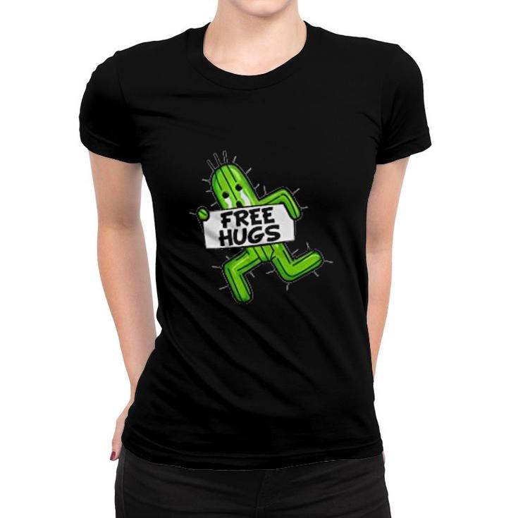 Free Hugs Funny Cactus Women T-shirt