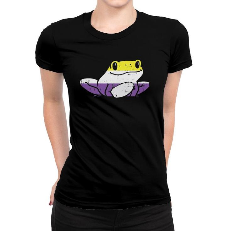 Frog Animal Lgbtq Non-Binary Flag Genderqueer Men Women Women T-shirt