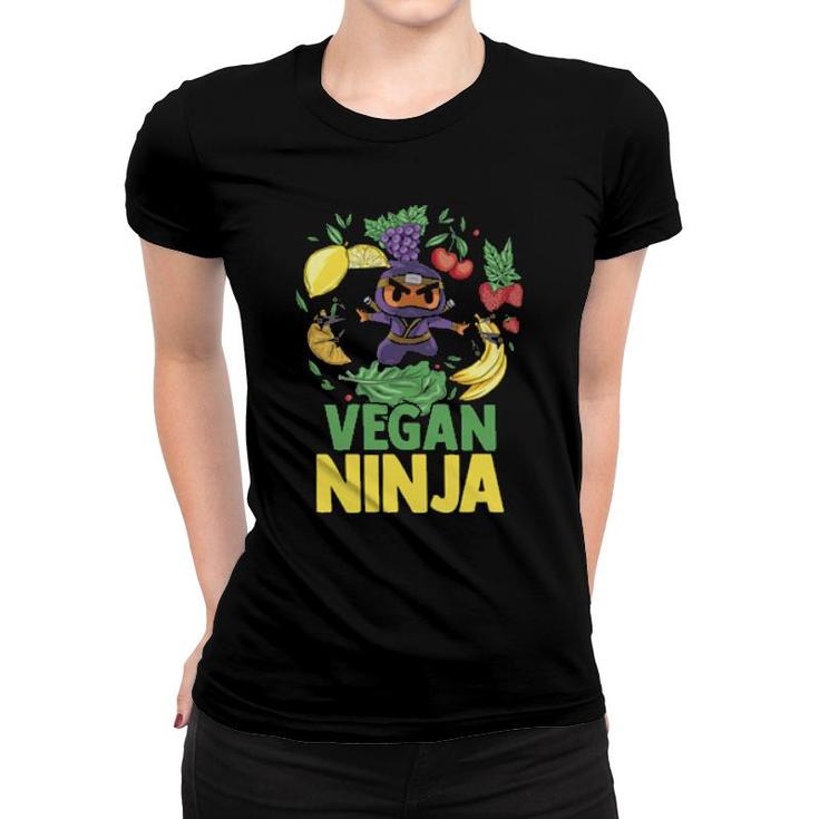 Fruit Vegan Ninja Vegetable Vegetarian Foodies  Women T-shirt