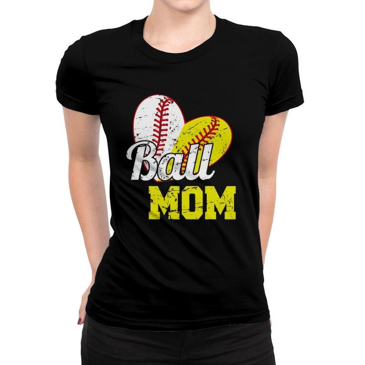 Funny Ball Mom Softball Baseball Outfit For Women Mother's Day Women T-shirt