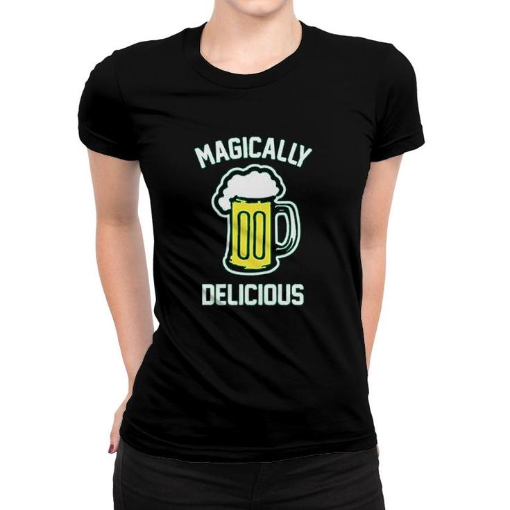 Funny Beer Drinking St Patrick  Graphic Women T-shirt