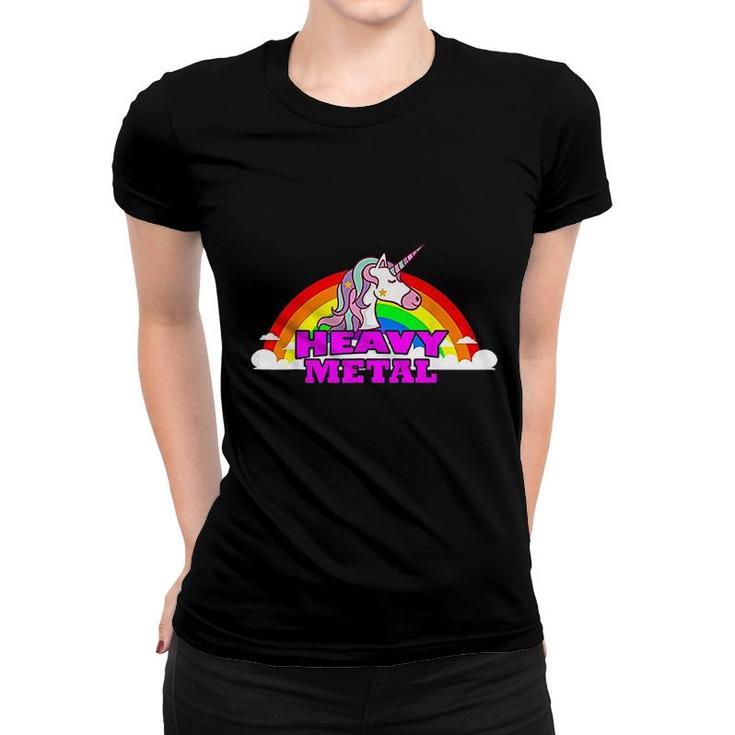 Funny Death Metal Unicorn Rainbow Gift Fantasy  Women T-shirt