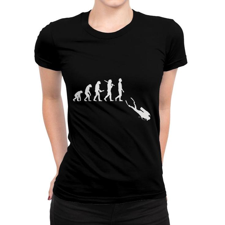 Funny Diving Evolution Gift For Scuba Divers Women T-shirt