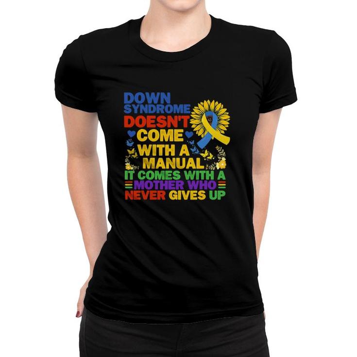 Funny Down Syndrome Yellow And Blue Ribbon Sunflower Women T-shirt