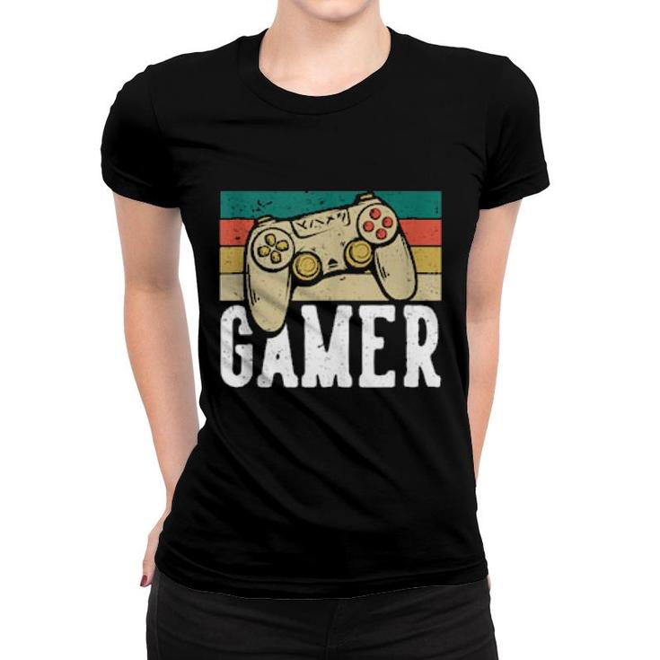 Funny Gamer Video Games Gaming Retro Vintage  Women T-shirt