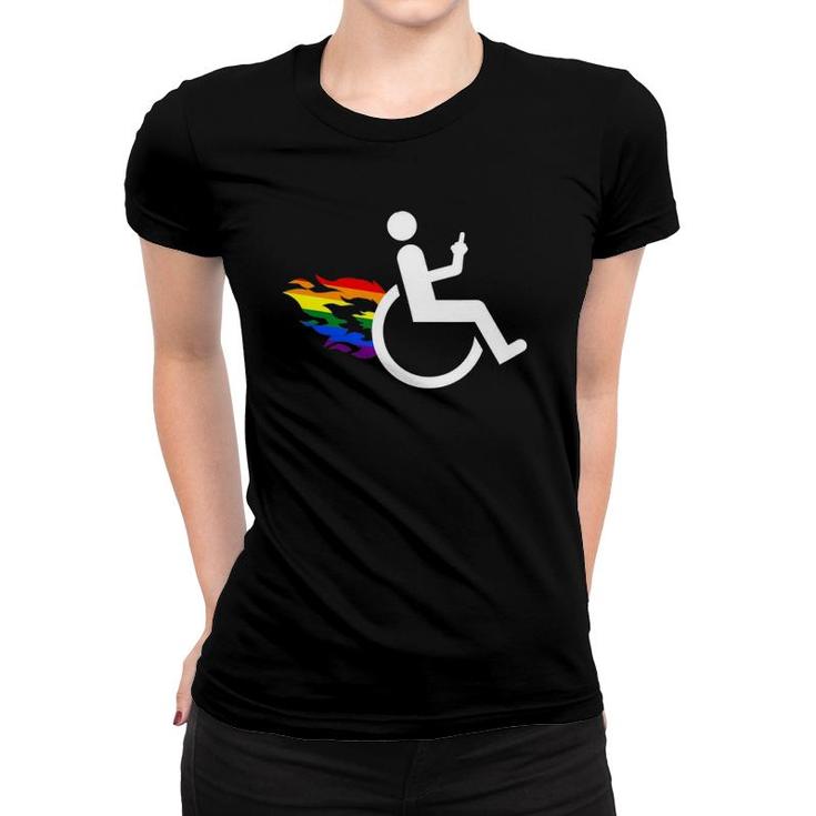 Funny Handicap Disabled Lesbian Amputee Lgbt Gay Wheelchair Women T-shirt