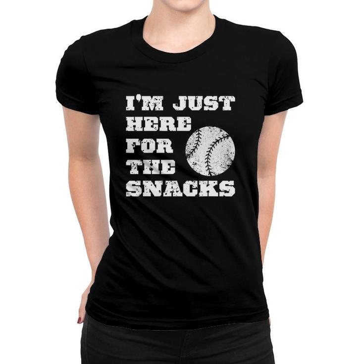 Funny I'm Just Here For The Snacks Baseball Vintage Style Women T-shirt