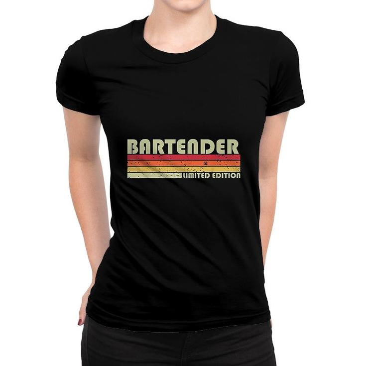 Funny Job Title Profession Birthday Worker Idea Bartender Women T-shirt