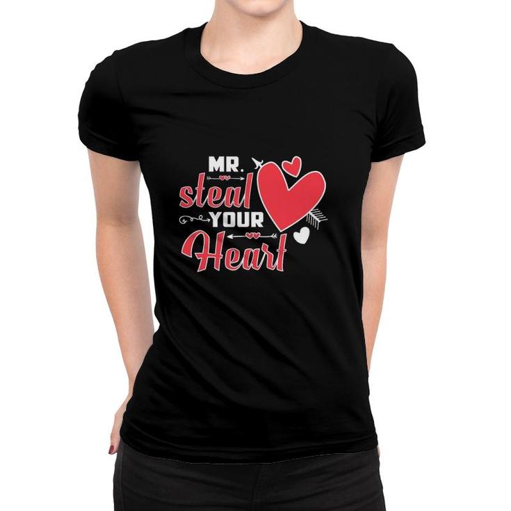 Funny Mr Steal Your Heart Gift Baby Toddler Boys Valentine's Day Women T-shirt