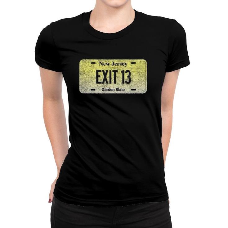 Funny Nj State Vanity License Plate Exit 13 Ver2 Women T-shirt