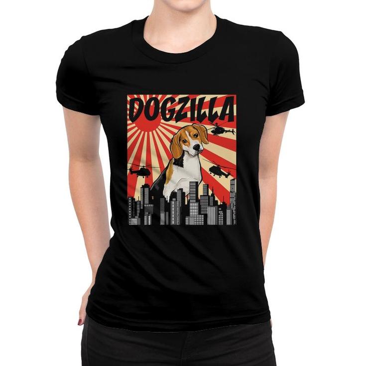 Funny Retro Japanese Dogzilla Beagle Women T-shirt