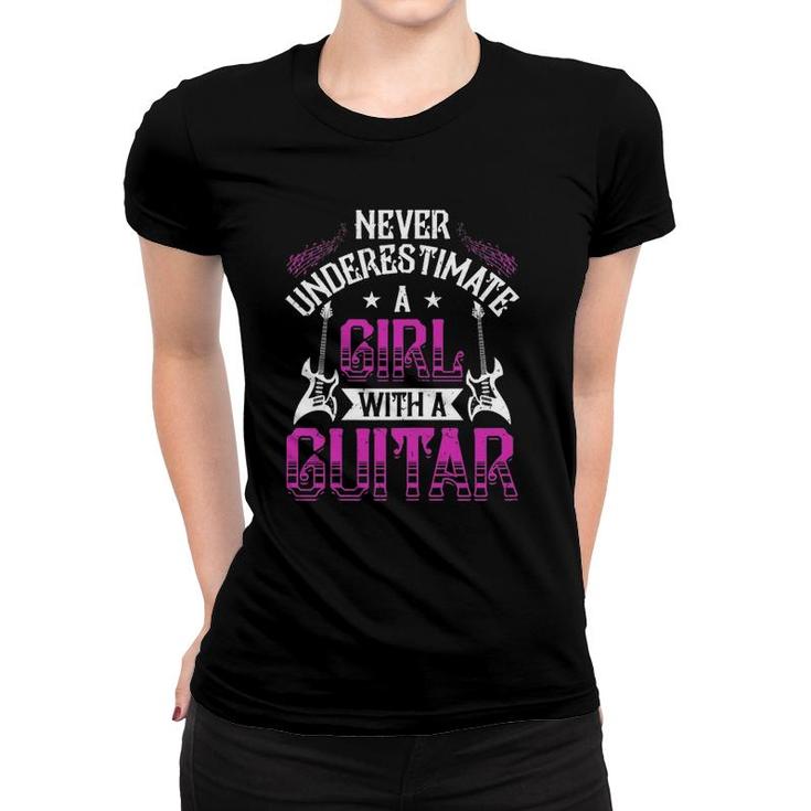 Funny Rock & Roll Band Life Girl With A Guitar Women T-shirt