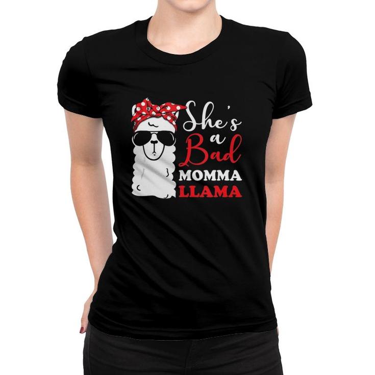 Funny She's A Bad Momma Llama Mother's Day Mama, Mom, Grandma Women T-shirt
