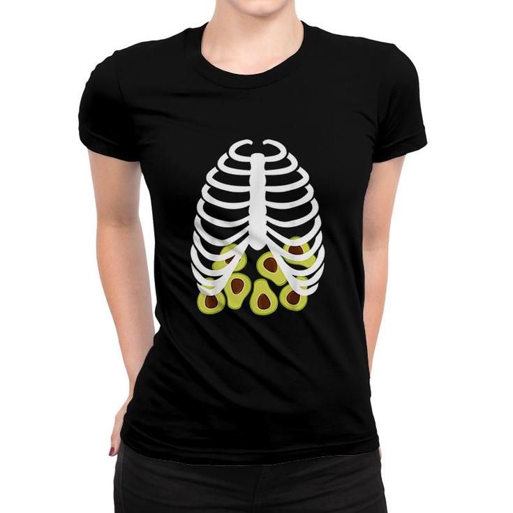 Funny Skeleton Avocado Women T-shirt