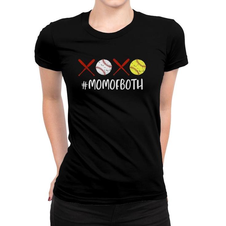 Funny Xoxo Mom Of Both Softball Mom Baseball Mom Mothers Day Women T-shirt