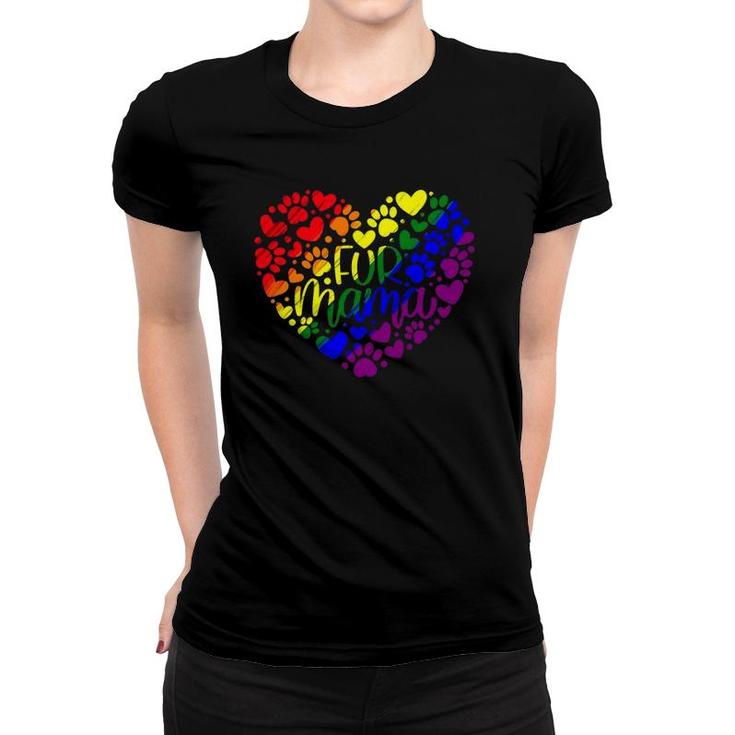 Fur Mama Pride Heart Women T-shirt