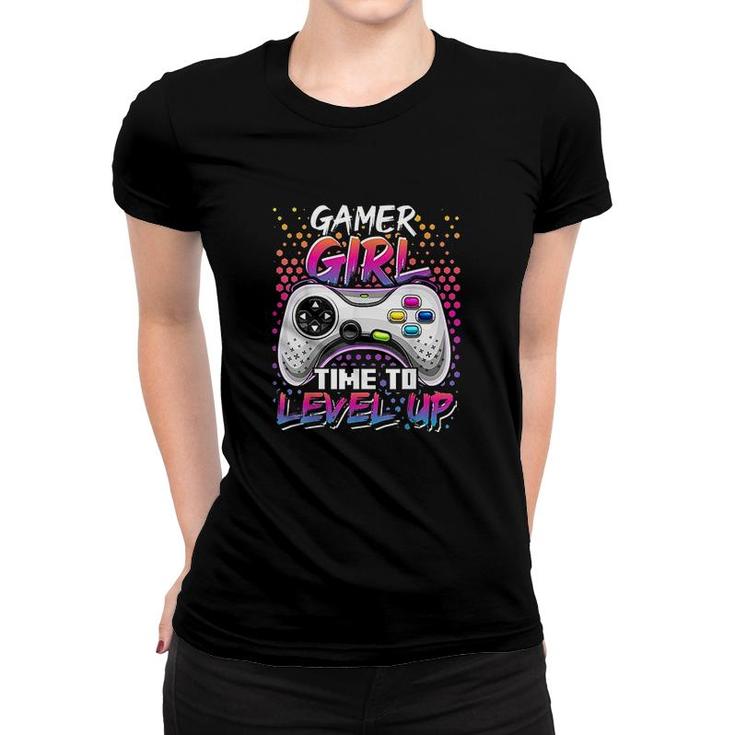 Gamer Girl Time To Level Up Video Game Birthday Gift Girls Level Up Birthday Women T-shirt