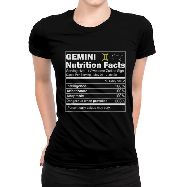 Gemini Nutrition Astrology Zodiac Sign Horoscope Women T-shirt