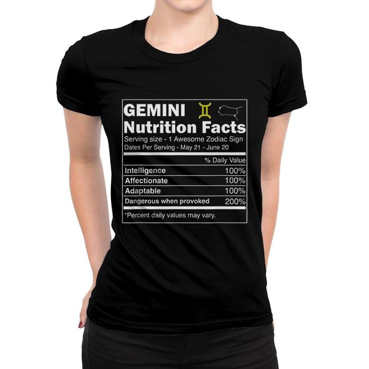 Gemini  Nutrition Astrology Zodiac Sign Horoscope Women T-shirt