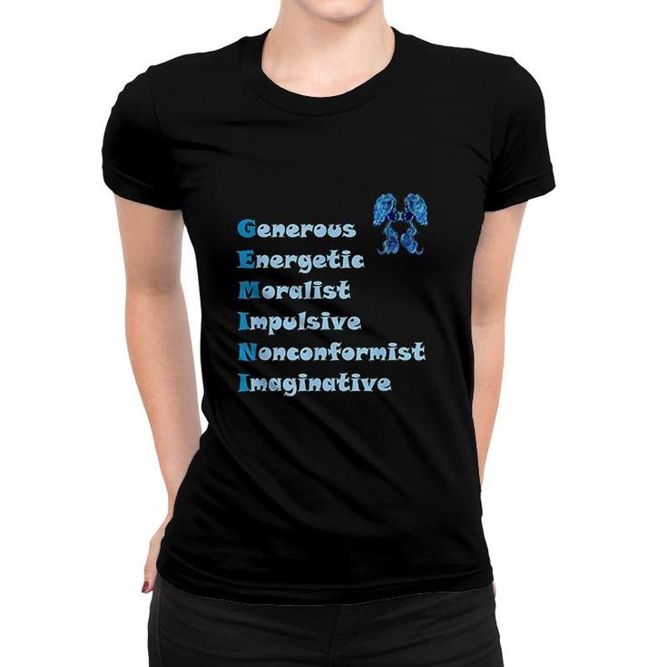 Gemini Personality Astrology Zodiac Sign Horoscope Design Women T-shirt