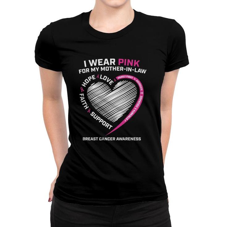 Gifts Wear Pink For My Mother In Law Breast Cancer Awareness Women T-shirt