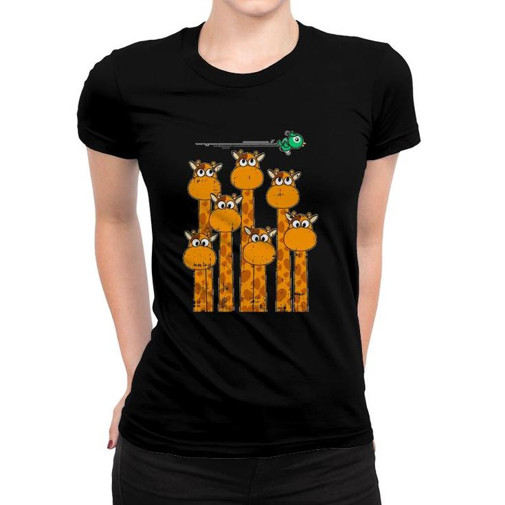 Giraffe Bird Animals Cute Wildlife Safari Gift Women T-shirt