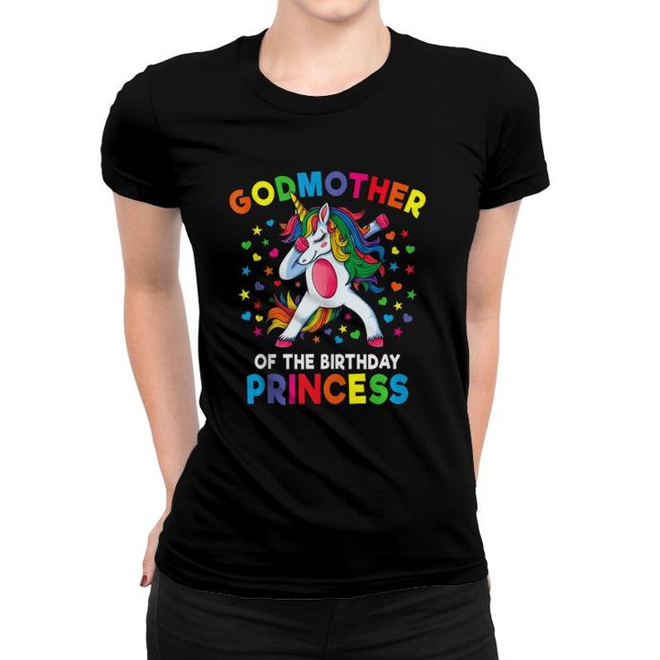 Godmother Of The Birthday Princess Dabbing Unicorn Party  Women T-shirt