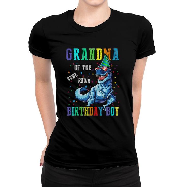 Grandma Of The Birthday Boy  Funny Grandma Dinosaur Women T-shirt