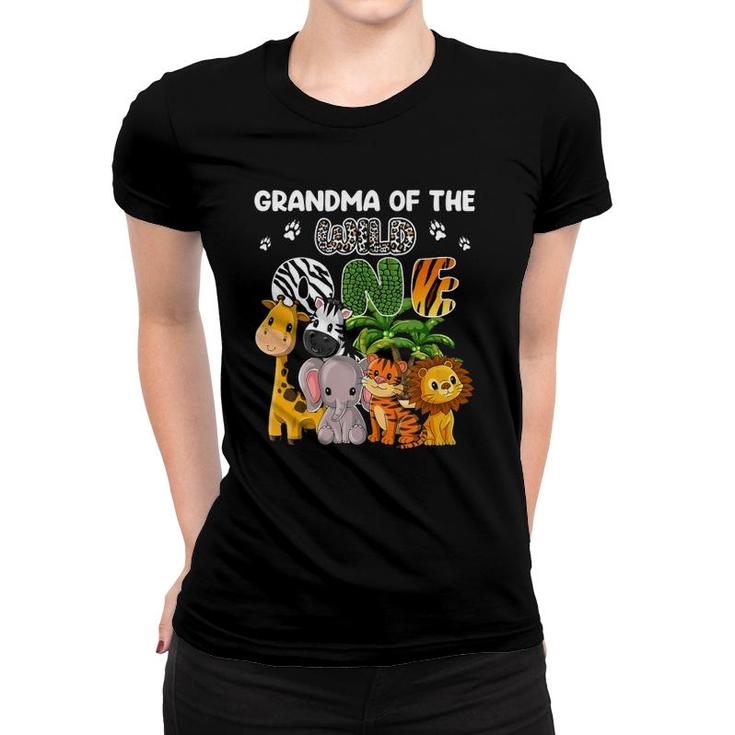 Grandma Of The Wild One Themed Safari Jungle Animal  Women T-shirt