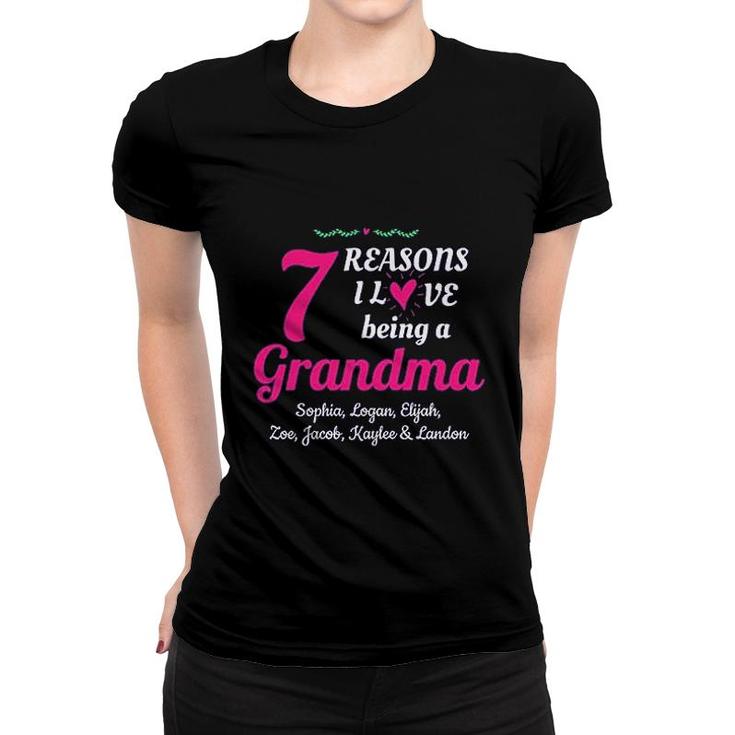 Grandma Personalized With White Customized Text For Grandkids Names Women T-shirt Grandma Personalized With White Customized Text For Grandkids Names Women T-shirt