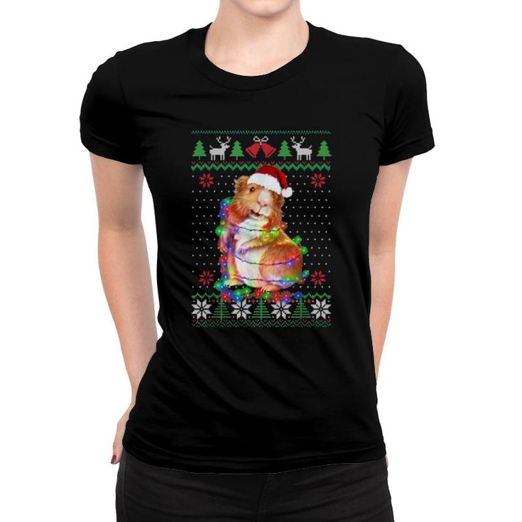 Guinea Pig Animal Ugly Christmas Puppy Animal Women T-shirt