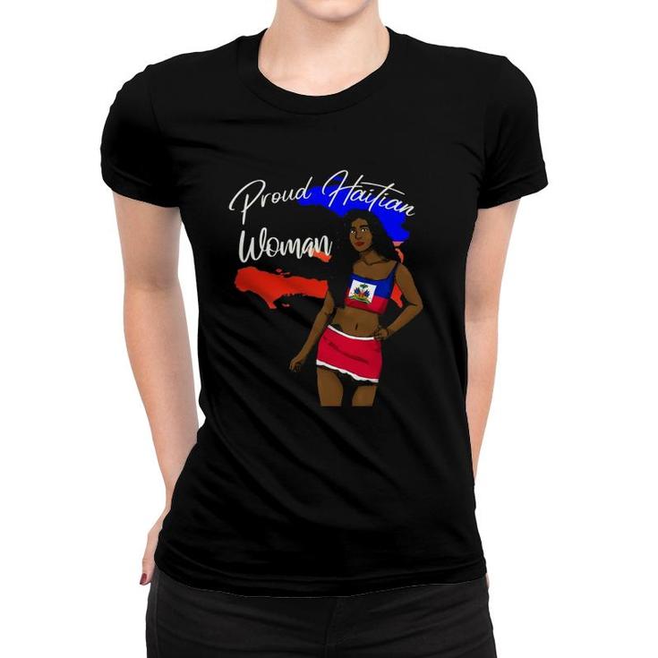 Haiti Haitian Love Flag Proud Cool Woman Queen Girl Princess Women T-shirt