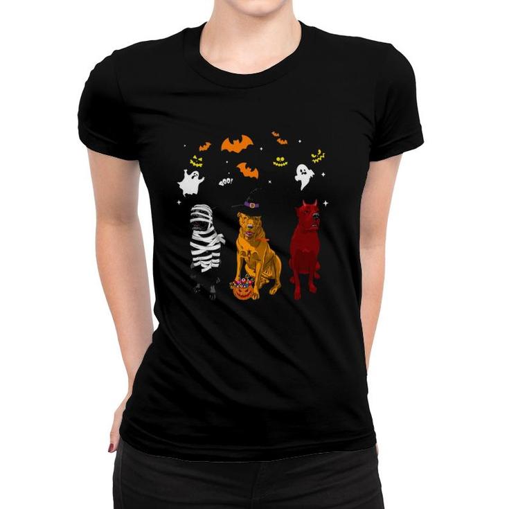 Halloween Cane Corso Dogs Lovers Mummy Witch Demon Costumes Women T-shirt