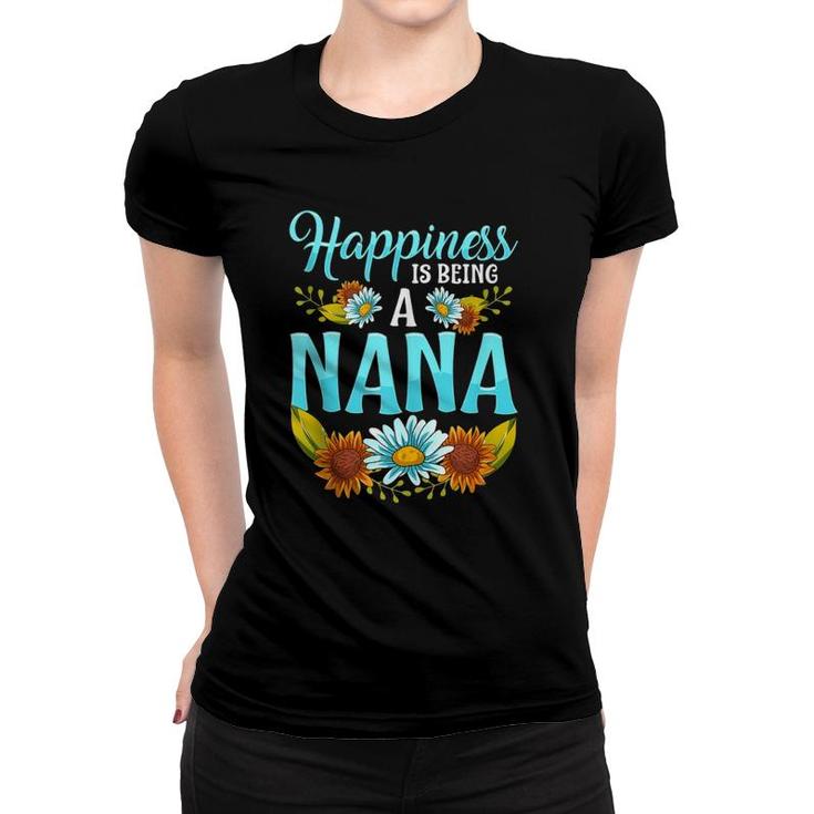 Happiness Is Being A Nana Cute Floral Mothers Day Gifts Women T-shirt