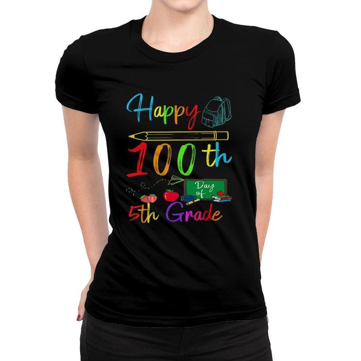 Happy 100Th Day Of 5Th Grade  Gifts Teacher Boys Kids Women T-shirt