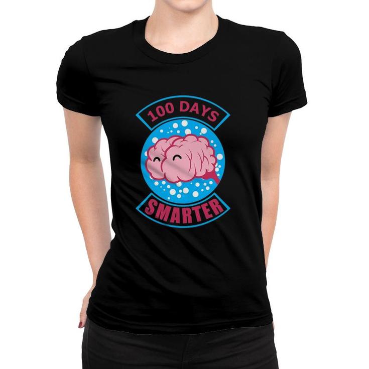 Happy Brain 100 Days Of School Smarter 100Th Day Party Women T-shirt